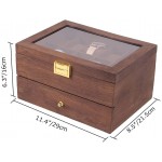 20 Slots Wooden Case Watch Display Box for Men Women Glass Top Collection Box Jewelry Storage Organizer Holder Storage Gifts 11.41“ x 8.26 x 6.10 Walnut - BH8KWIDGP