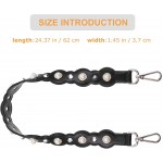 Amosfun Black PU Leather Purse Handles Pearl Bead Handbag Chain Strap Shoulder Bag Strap Replacement with Alloy Clasps Handbag Chain Belt Bag Making Accessories - B53J13H9C