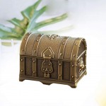 BESPORTBLE Metal Princess Jewelry Box Retro Pirate Treasure Chest Keepsake Organizer Case Trinket Storage Containers with Lock for Necklace Earrings Bracelet Bronze Color - B7NKDLINZ