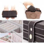 Jewelry Box for Women Travel Trinket Organizer PU Leather Portable Jewelry Boxes Display Storage Case Necklace Earring Rings Holder for Girls Outdoor Party Shopping Color : Black - B51Z94RHE