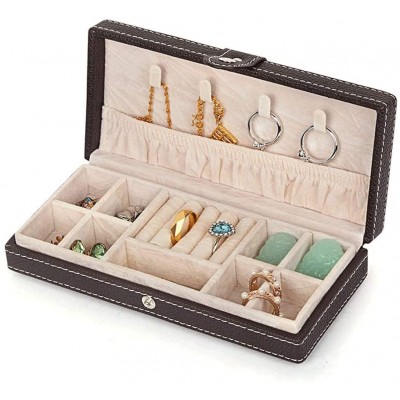 Jewelry Box for Women Travel Trinket Organizer PU Leather Portable Jewelry Boxes Display Storage Case Necklace Earring Rings Holder for Girls Outdoor Party Shopping Color : Black - B51Z94RHE