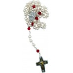 Mini Rosary Gift Set | Over 15 Subjects and Styles | Large Case | Colored Enamel Accents | Christian Jewelry Ordination Red Enamel - BC2HTX1IC