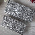 NeoMcc Vintage Jewelry Accessory Case Metal Craft Household Countertop Jewelry Storage Box European Retro Rectangular Exquisite Jewelry Box Jewelry Chests Color : Silver Size : 18.8X8.8X6.3CM - B5T60AWTX