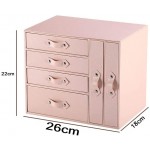 SHU XIN Multilayer Drawer Type Ring Watch Jewelry Box Antique Multifunctional Pink Artificial Leather 6 Layers Super Storage Exquisite Appearance 1pack - BIKLVGTBA