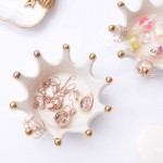 Slivy Ceramic Crown Ring Holder Royal Earring Trinket Tray Dish Porcelain Jewelry Organizer for Necklace Bracelet Dessert Gift for Mother Girlfriend Teen Daughter Girl Women - BW72SKPRU