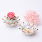 Slivy Ceramic Crown Ring Holder Royal Earring Trinket Tray Dish Porcelain Jewelry Organizer for Necklace Bracelet Dessert Gift for Mother Girlfriend Teen Daughter Girl Women - BW72SKPRU