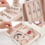 Yihao Jewelry Storage Box Large-Capacity Multi-Layer Leather Jewelry Storage Box Drawer Jewelry Box Makeup Box for Earrings Bracelets Rings Watches,White - B5BTRZ4T2