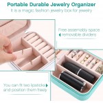 4 Pieces Small Travel Jewelry Boxes PU Leather Jewelry Organizer Box Portable Travel Jewelry Organizer Cases for Rings Earrings Necklace for Girls Women - B0XNMPFYV
