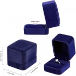 4 Pieces Velvet Ring Gift Boxes Set Earring Pendant Jewelry Case Jewellry Display Box for Wedding Engagement,Proposal Birthday and Anniversary Blue - BCD3OA152