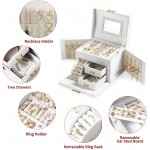 Bellsal Jewelry Box for Women Teen Girls Medium Sized Jewelry Storage Case for Girls Gift Travel Jewelry Organizer with Lock for Earring Bracelet Ring White - BLN2ESCJF