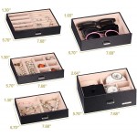 Homde 2 in 1 Huge Jewelry Box Organizer Case Faux Leather with Small Travel Case Gift for Girls or Women Black - BFH3FAF32