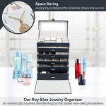 Homde 6 Layers Jewelry Organizer Fully Locking Large Jewelry Box with Necklace Tray Royal Blue UA42 - B7EV7ALHN