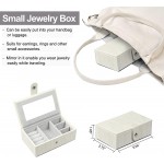 Homde Jewelry Box for Women Girls with Small Travel Case Mirror Necklace Ring Earrings Organizer White Wood Grain - BN9CRRGTC