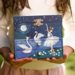 Jewelkeeper Ballerina Musical Jewelry Box with 2 Pullout Drawers Glitter Design Swan Lake Tune - BELQTFE8E