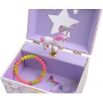 Jewelkeeper Girl's Musical Jewelry Storage Box with Spinning Unicorn Glitter Rainbow and Stars Design The Unicorn Tune - BQABSWNEW