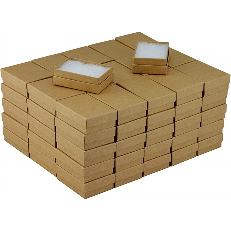 JPB Recycled Kraft Cotton Filled Jewelry Box #32 Case of 100 3.125 inches x 2.125 inches - BJY234AZY