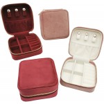 Kewya Small Velvet Jewelry Box Organizer Display Case For Women Travel Storage Brick red - BIIIJ8TOG
