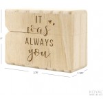 Koyal Wholesale Engraved Real Wood Slim Ring Box Wedding Engagement Proposal Ring Box Discreet Thin Ring Box With Hinge It Was Always You - BDY4SNEO7