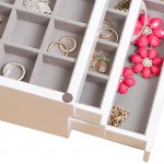 Mele & Co. Liza Glass Top Wooden Jewelry Box White - B62GTV42T