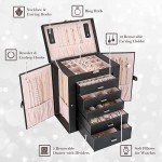 ProCase Large Jewelry Organizer Box for Women Girls 6 Layers Storage Display Holder Case with Drawers and Dividers for Earrings Necklaces Rings Bracelets Watches -Black - B9OILQ8XD