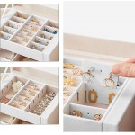 SONGMICS Jewelry Box Jewelry Organizer 4 Levels Lockable Jewelry Storage Case with Trays Velvet Lining White UJBC159W01 - BU65V6TWN