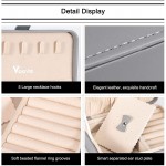 Voova Small Jewelry Organizer Box Travel Jewelry Case for Women Teen Girls Mini PU Leather Portable Jewellery Storage Boxes Holder with Smart Earrings Plate for Necklaces Rings Bracelets Grey - BBNU9ZGA5