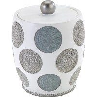 Avanti Linens Dotted Circles Collection Covered Jar White - BKEK8DSQ3