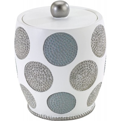 Avanti Linens Dotted Circles Collection Covered Jar White - BKEK8DSQ3