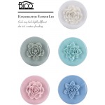 Bico Handcrafted Porcelain Green Lotus Translucent 17oz Storage Jar with Airtight lid for for Bathroom and Dresser - BLUQ3SUZF
