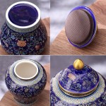 Blue and White Tea Storage Jar Ceramic Vintage Sealed Decorative Jar with Lid Ginger Jar with Gift Box Suitable for Home Decor Storage - B439EBR0B