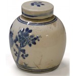 ChinaFurnitureOnline Blue and White 4.5in Porcelain Flower and Bird Small Oriental Jar with Lid - BM4CF6DYL