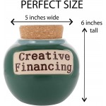 Cottage Creek Creative Financing Jar | Candy Jar for Office Desk | Funny Piggy Bank for Adults | Financial Planners Coin Bank - BF7PIB46B