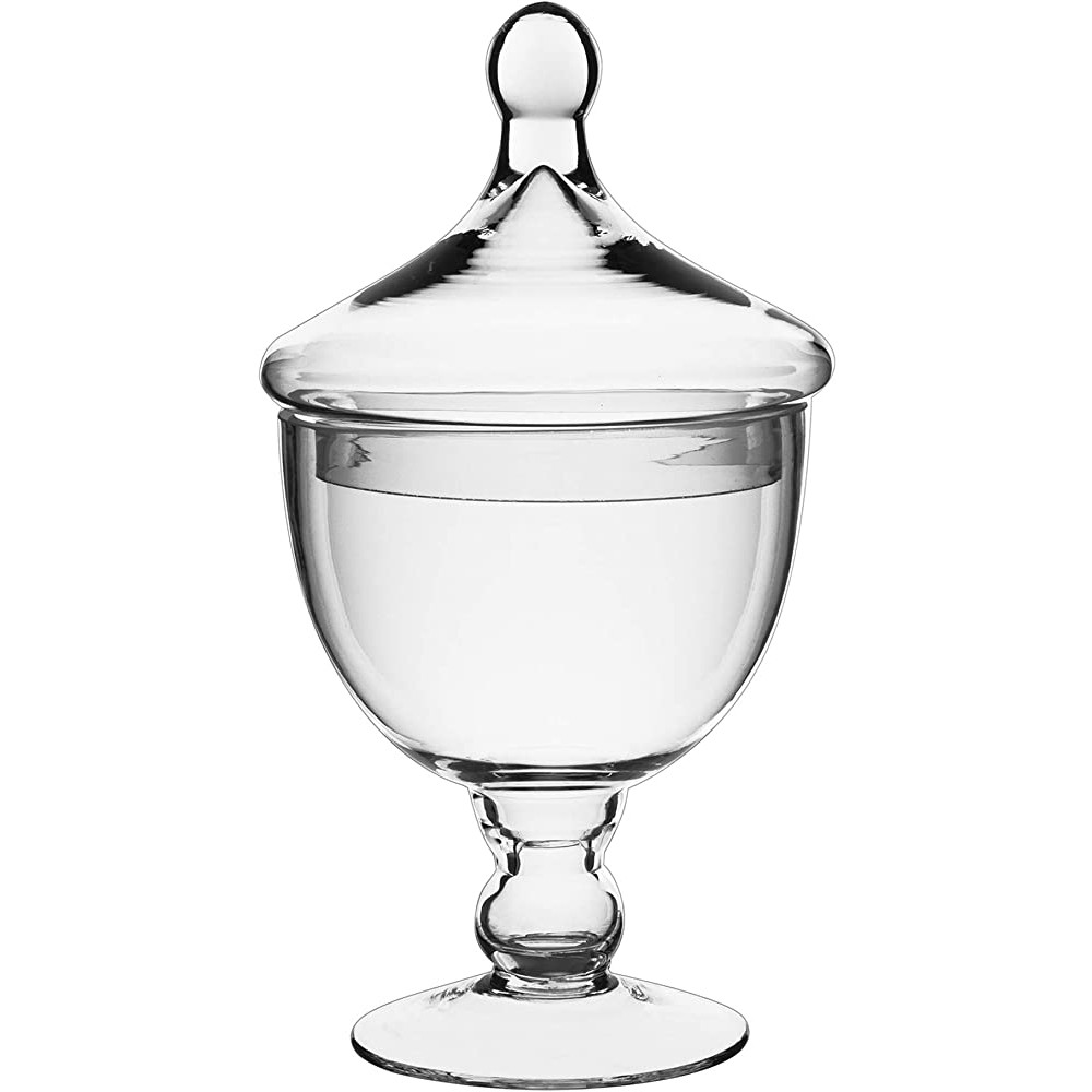 CYS EXCEL Glass Apothecary Candy Buffet Jar H:9.5 W:6 | Decorative Dessert Table Jar | Elegant Glass Storage Container - BMQGLVYZ3