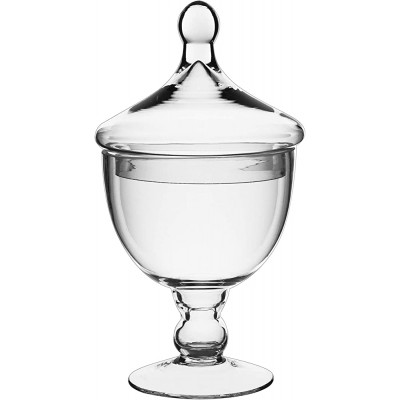 CYS EXCEL Glass Apothecary Candy Buffet Jar H:9.5" W:6" | Decorative Dessert Table Jar | Elegant Glass Storage Container - BMQGLVYZ3