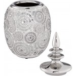 Dahlia Studios Silver 13 High Ceramic Decorative Jar with Lid - BIWNN8D4G