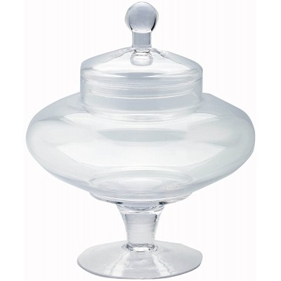 Diamond Star Glass 11.5"Dx13" clear Apothecary Jar W Lid - BUVVHRA40