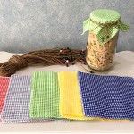 DLK 50 pieces 100% Cotton Fabric Jar Cover Cloth 6.7 In Jar Cover Cloth with 50 pieces Beaded Jute Rope DLK-KTCH-141 - BHTGCACK0