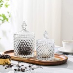 Glass Candy Jar Crystal Candy Jar Storage Container for House Decoration white7'' - BO8Z2XS1Z