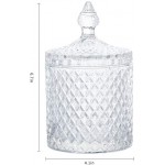 Glass Candy Jar Crystal Candy Jar Storage Container for House Decoration white7'' - BO8Z2XS1Z