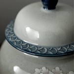 KORANGE Ginger Jars Tea Storage Container Tins Decorative Jars Oriental Decor Temple Jar Ceramic Jar Porcelain Vase Floral Pattern Color : Purple - BR58URTO8