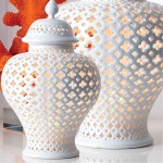 KORANGE White Jar Ginger Jar Ginger Jars for Home Decor Decorative Jar Lattice Temple Jar Oriental Furniture Ginger Vase Size : Small - BRFXAS5IM