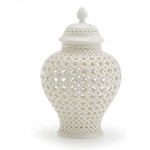 KORANGE White Jar Ginger Jar Ginger Jars for Home Decor Decorative Jar Lattice Temple Jar Oriental Furniture Ginger Vase Size : Small - BRFXAS5IM