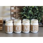 Mother's Day Gift Table Everyday Home Decor | Farmhouse Centerpiece Painted Mason Jars Set - BQLERI1K1
