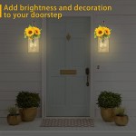 Rustic Mason Jar Wall Decor Sconces Kitchenexus Decorative Mason Jar with Remote Control LED Fairy Lights and and Sun Flowers Farmhouse Home Decorations Wall Decor Living Room Lights Set of Two - BDPRR9M9C