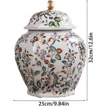 VintageCeramic with Lid Decorative Vases Handmade Ceramic Jar Ginger Jars for Home Decor Ginger Jar Temple Jar Porcelain Artwork - B2TIZ3P2V