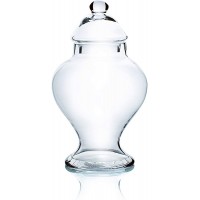 WGV Apothecary Jar Width 6.7" Height 12" Clear Urn Round Glass Storage Container Fruit Food Cake Candy Liquid Jar with Lid for Wedding Party Ceremony Banquet Event Office Home Decor 1 Piece - B7RZRCSCN