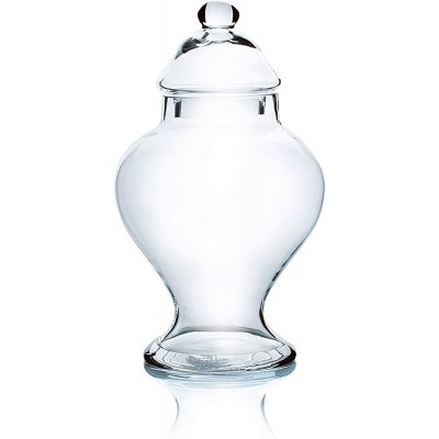WGV Apothecary Jar Width 6.7" Height 12" Clear Urn Round Glass Storage Container Fruit Food Cake Candy Liquid Jar with Lid for Wedding Party Ceremony Banquet Event Office Home Decor 1 Piece - B7RZRCSCN