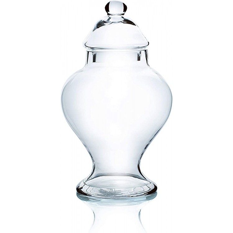 WGV Apothecary Jar Width 6.7 Height 12 Clear Urn Round Glass Storage Container Fruit Food Cake Candy Liquid Jar with Lid for Wedding Party Ceremony Banquet Event Office Home Decor 1 Piece - B7RZRCSCN