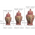 XFENG Decor Ginger Jars with Lid for Home Decor Temple Jar Flower Vase Decorative Jars Gift Jars for Friends and Family Pink Size : S - B388YED41