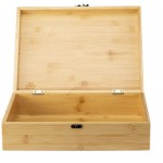 Bamboo Wooden Storage Box with Lid Large Keepsake Box with Brass Latch Decorative Storage Box and Memory Box for Keepsakes Collectibles and Accessories - BWH8P73D7